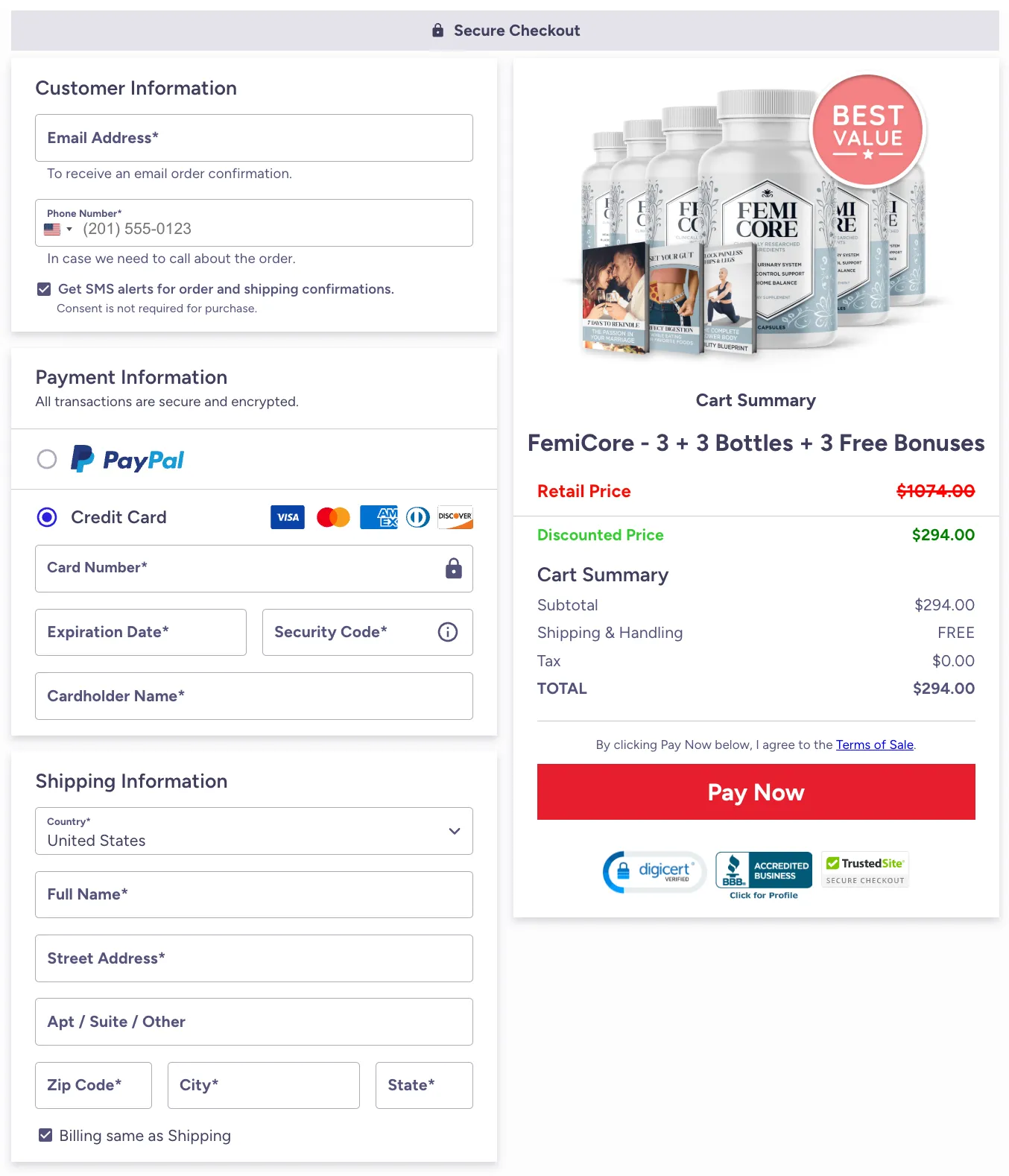 FemiCore order now 